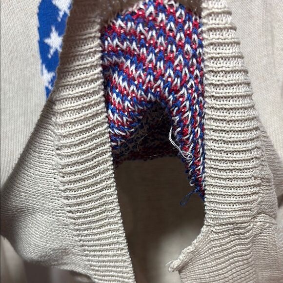 Poof! Cream and Red Crew Neck Sweater with Patriotic Design - Picture 8 of 8